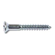 MIDWEST FASTENER Wood Screw, #10, 1-1/2 in, Zinc Plated Steel Flat Head Phillips Drive, 100 PK 02580